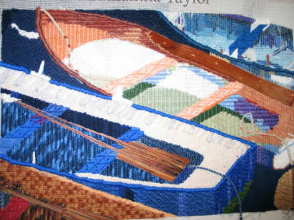 Handpainted Needlepoint Canvas Stitched - San Sebastian Stitched