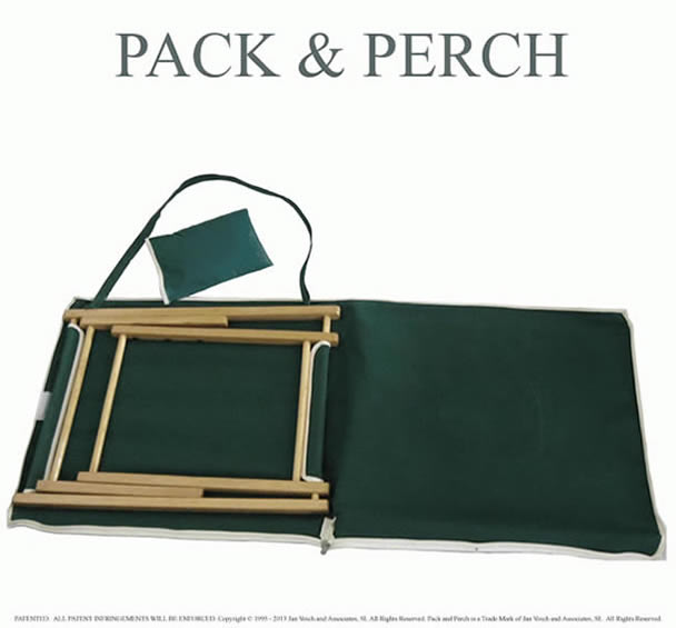 Canvas Picnic Chairs and Bag - open with Backrest Sewn Inside